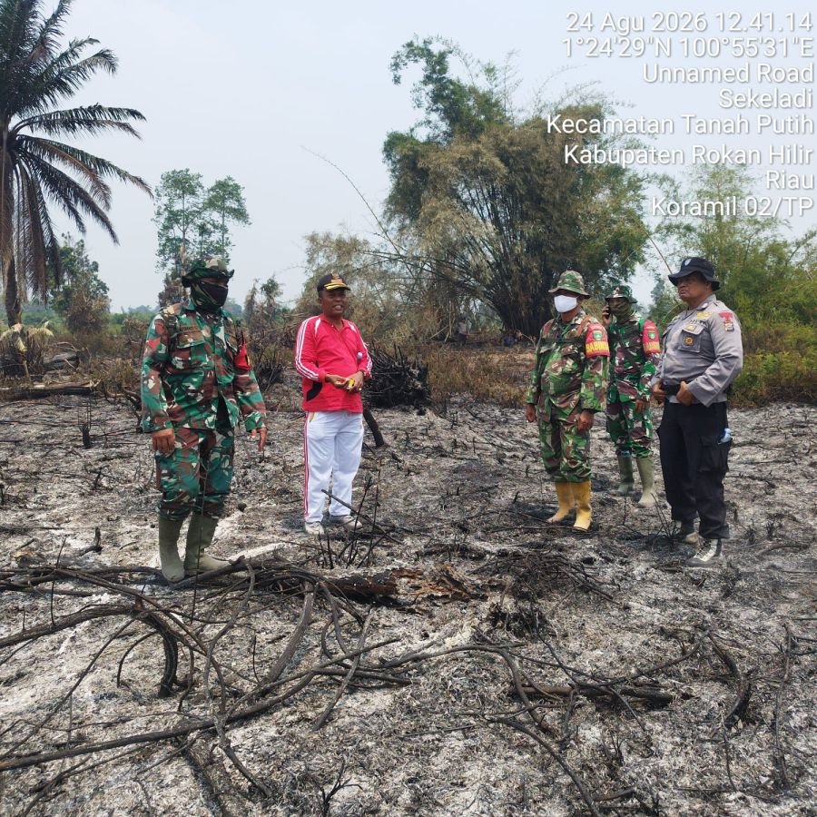 Babinsa Serka Irdan Siregar Koramil 02/TP melaksanakan Verifikasi Karhutla