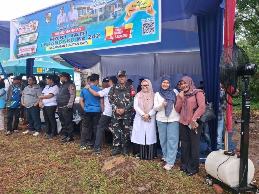 Babinsa Serma Herman Hadiri Pembukaan Turnamen Voli HUT ke-242 Kota Pekanbaru