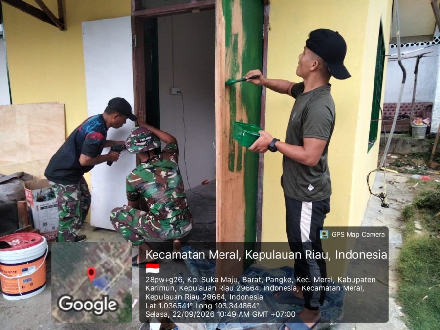Babinsa Sertu Taufik Bantu Rehab PAUD di Pangke