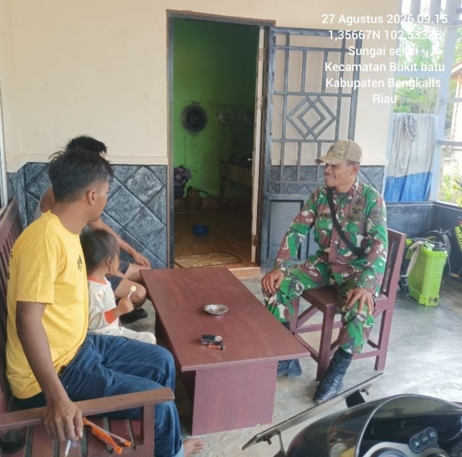 Babinsa Sosialisasikan Nilai-Nilai Pancasila di Desa Sungai Selari