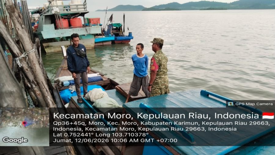 Babinsa Sugie Ingatkan Tekong Waspada Cuaca Ekstrem Laut Selatan