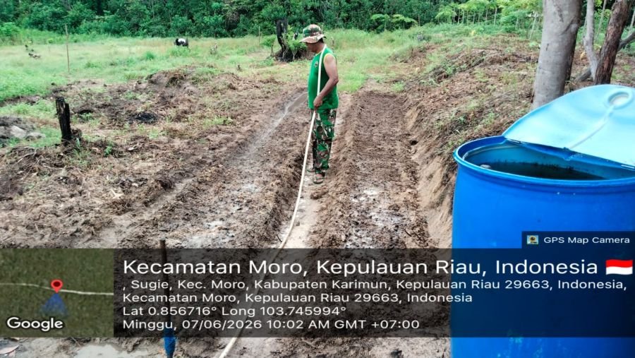 Babinsa Sugie Optimalkan Lahan Tidur untuk Ketahanan Pangan