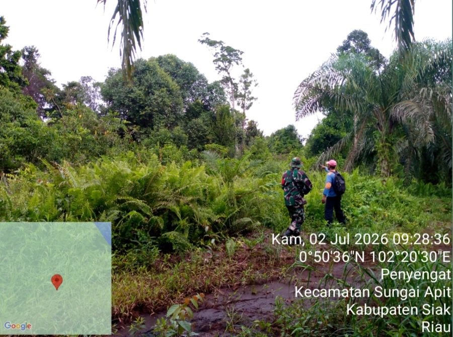 Babinsa Sungai Apit Pastikan Kampung Penyengat Bebas Karhutla