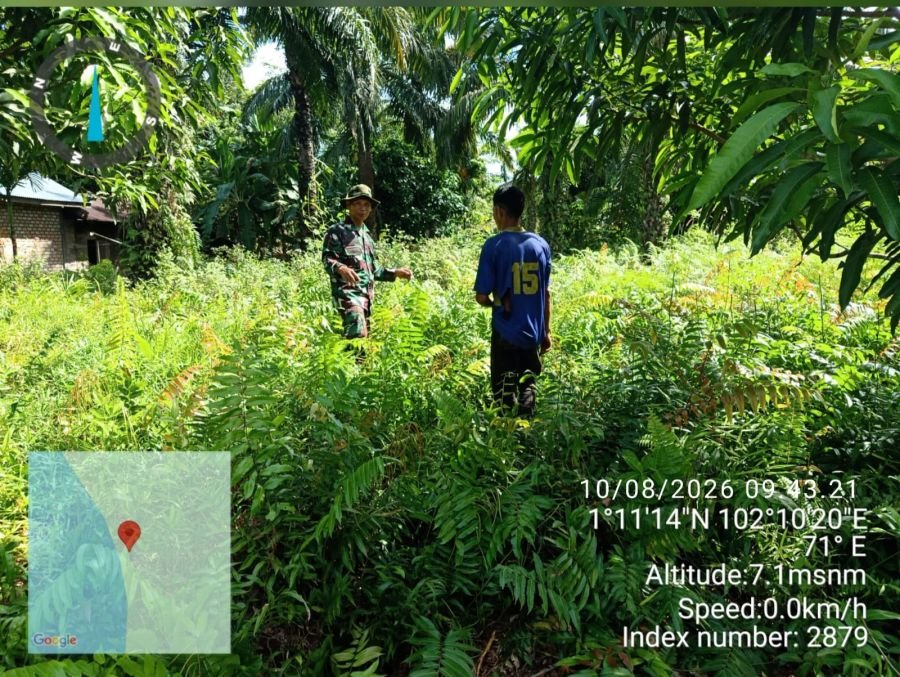 Babinsa Sungai Apit Pastikan Tanjung Kuras Nihil Titik Api