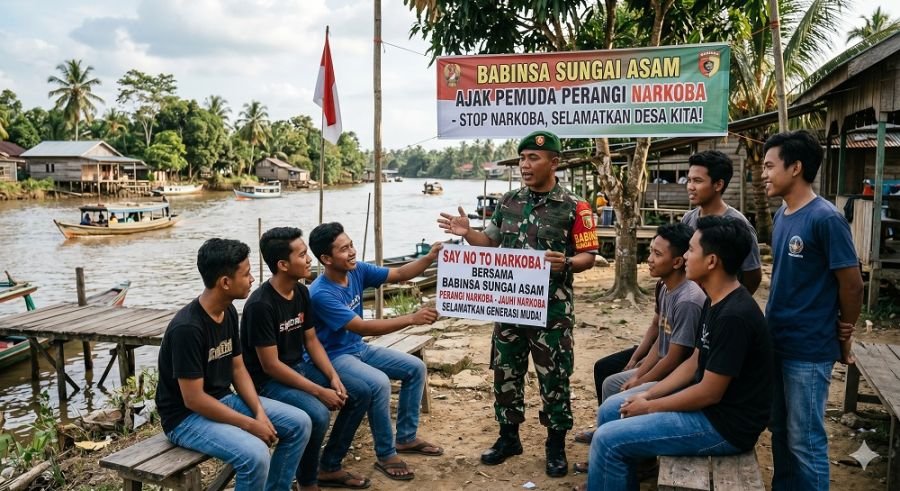 Babinsa Sungai Asam Ajak Pemuda Perangi Narkoba