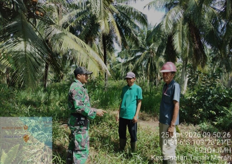 Babinsa Tanah Merah Patroli Tapal Batas, Pastikan Wilayah Bebas Karhutla