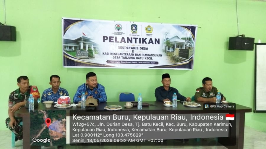 Babinsa Tanjung Hutan Hadiri Pelantikan Perangkat Desa