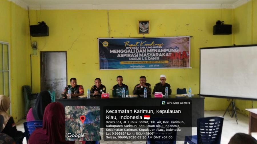 Babinsa Tanjung Hutan Serap Aspirasi Warga dalam Rapat BPD
