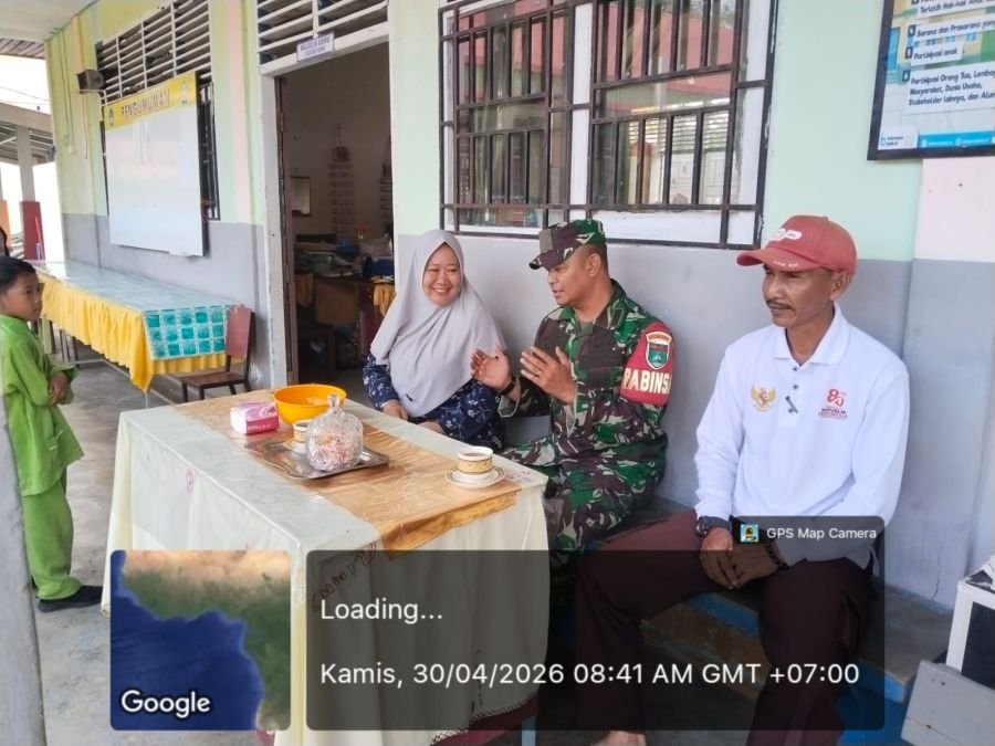 Babinsa Telaga Tujuh Perkuat Sinergi Sekolah, Bangun Kedekatan Nyata