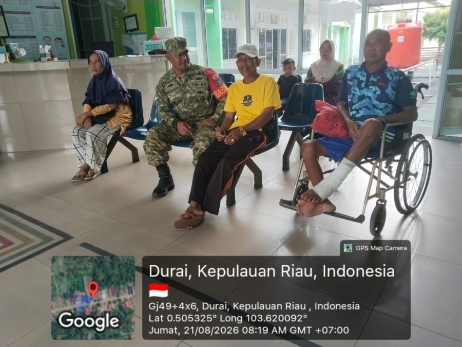 Babinsa Telaga Tujuh Turun Langsung Dampingi Pemeriksaan Kesehatan Lansia