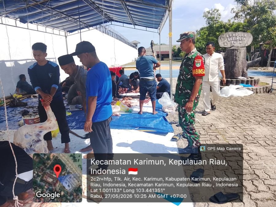 Babinsa Teluk Air Kawal Kurban di Rutan Karimun Tetap Kondusif