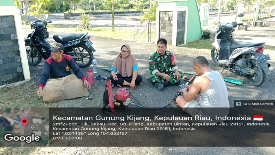 BABINSA TELUK BAKAU HIMBAU WARGA RENCANAKAN GOTONG ROYONG BERSAMA.