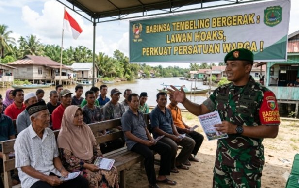 Babinsa Tembeling Bergerak, Hoaks Diingatkan, Persatuan Warga Diperkuat
