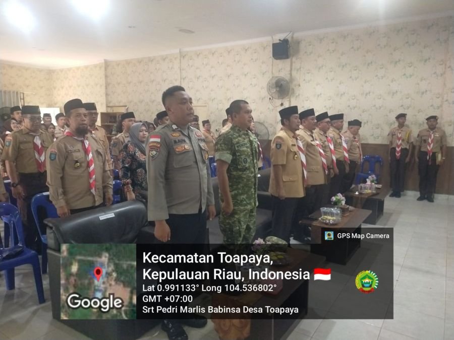 Babinsa Toapaya Utara & Toapaya Hadiri Pelantikan MABIRAN dan KWARAN Pramuka Toapaya Masa Bakti 2025