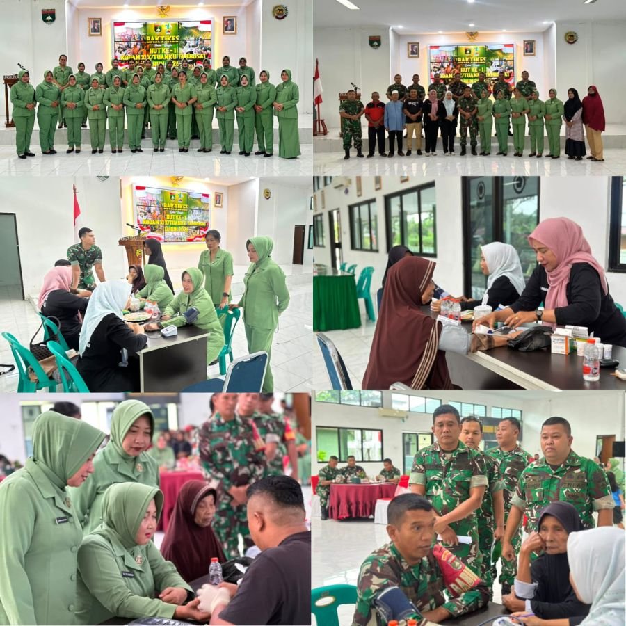 Bakti Kesehatan Kodim 0303 Bengkalis, Hadirkan Kepedulian Nyata di HUT Ke-1 Kodam XIX/TT