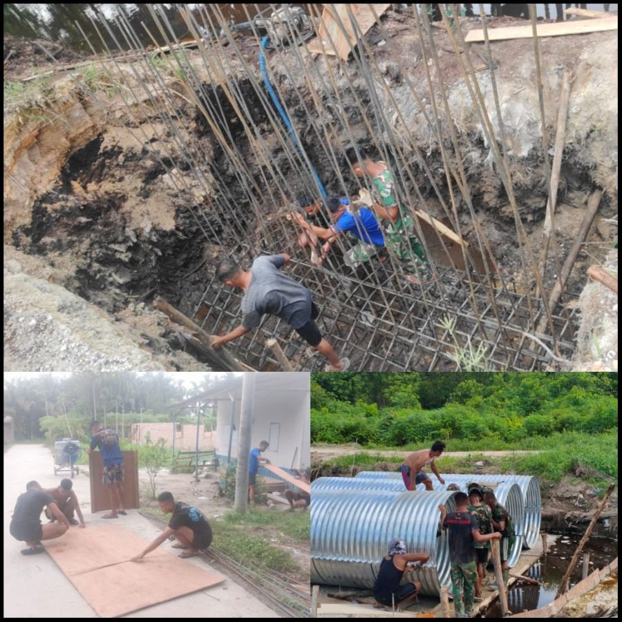 Bangun Akses Masyarakat, Kodim 0301/Pekanbaru Genjot Pengerjaan Tiga Jembatan