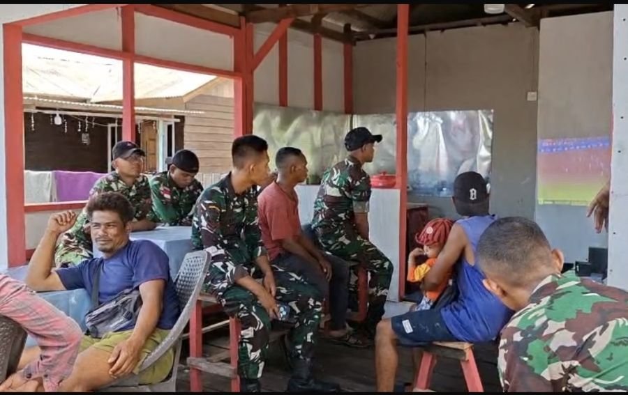 BATALYON KOMPOSIT 1/GARDAPATI GELAR NOBAR BERSAMA WARGA SEPEMPANG