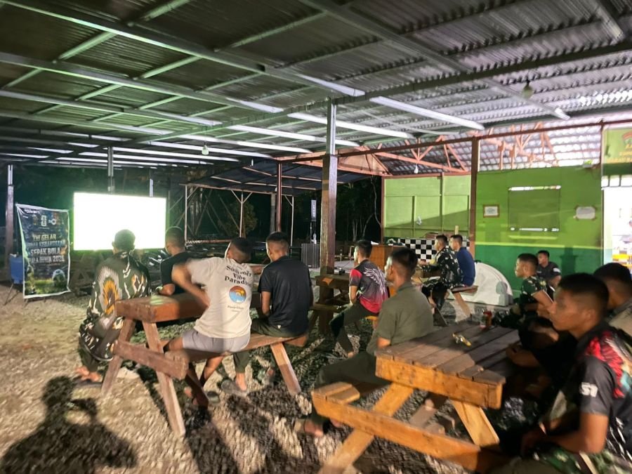 Belgia Taklukkan Senegal 3-2, Yonif TP 851/BBC Gelar Nobar Bersama Warga