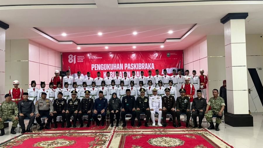 Brigif TP 89/GG Ikuti Pengukuhan Paskibraka Kabupaten Siak