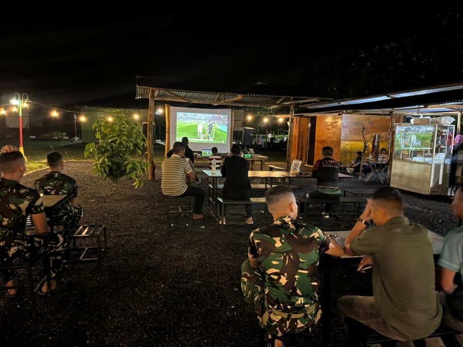 Brigif TP 89/GG Kembali Gelar Nobar Piala Dunia Bersama Masyarakat