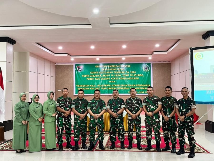 Brigif TP 89/GG menggelar kegiatan bimbingan kerohanian Islam di Siak Sri Indrapura