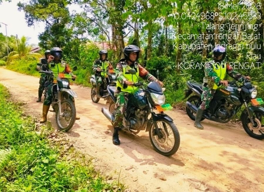 Cegah Karhutla, Babinsa Koramil 01/Rengat Gencarkan Patroli dan Sosialisasi di Desa Talang Jerinjing