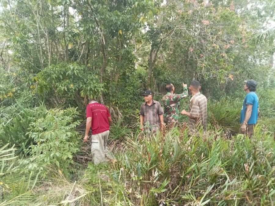 Cegah Karhutla, Babinsa Koramil 02/Tebing Tinggi Bersama MPA Sisir Desa Insit