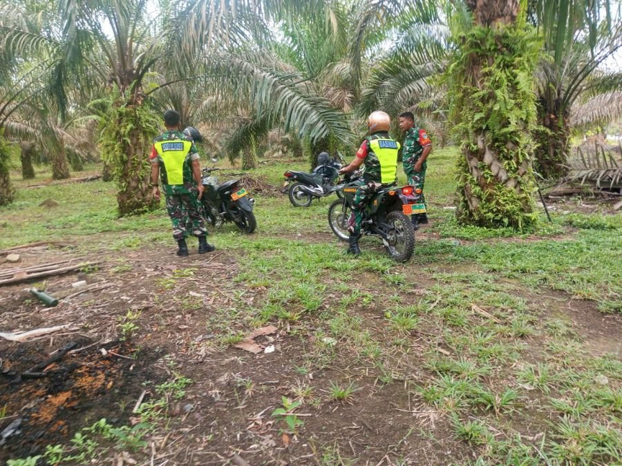 Cegah Karhutla, Babinsa Koramil 02/KT Sisir Wilayah Seberang Taluk