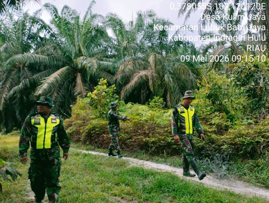 Cegah Karhutla, Babinsa Koramil 04/PP Patroli dan Sosialisasi di Desa Kulim Jaya