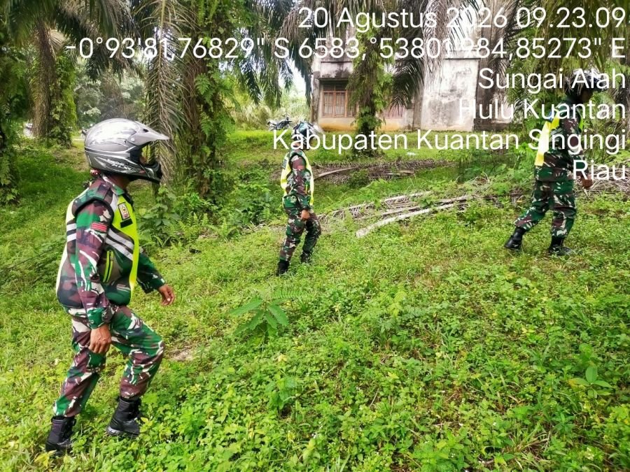 Cegah Karhutla, Babinsa Koramil 08/KM Gelar Patroli di Lahan Rawan Kebakaran