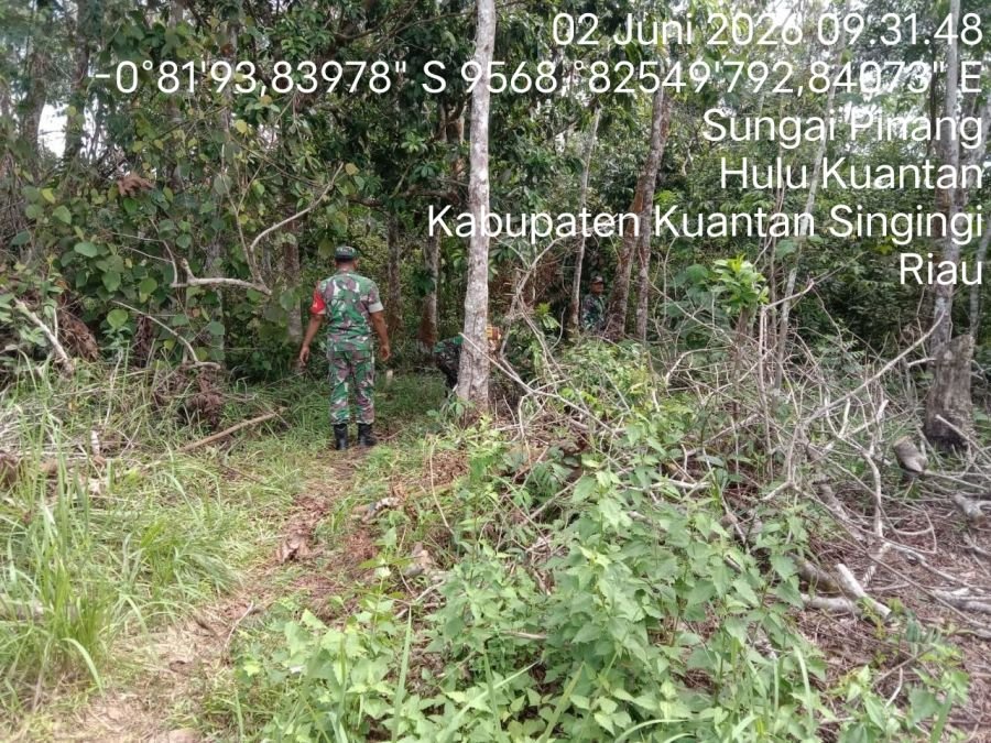Cegah Karhutla, Babinsa Koramil 08/KM Gelar Patroli Lahan Rawan Kebakaran