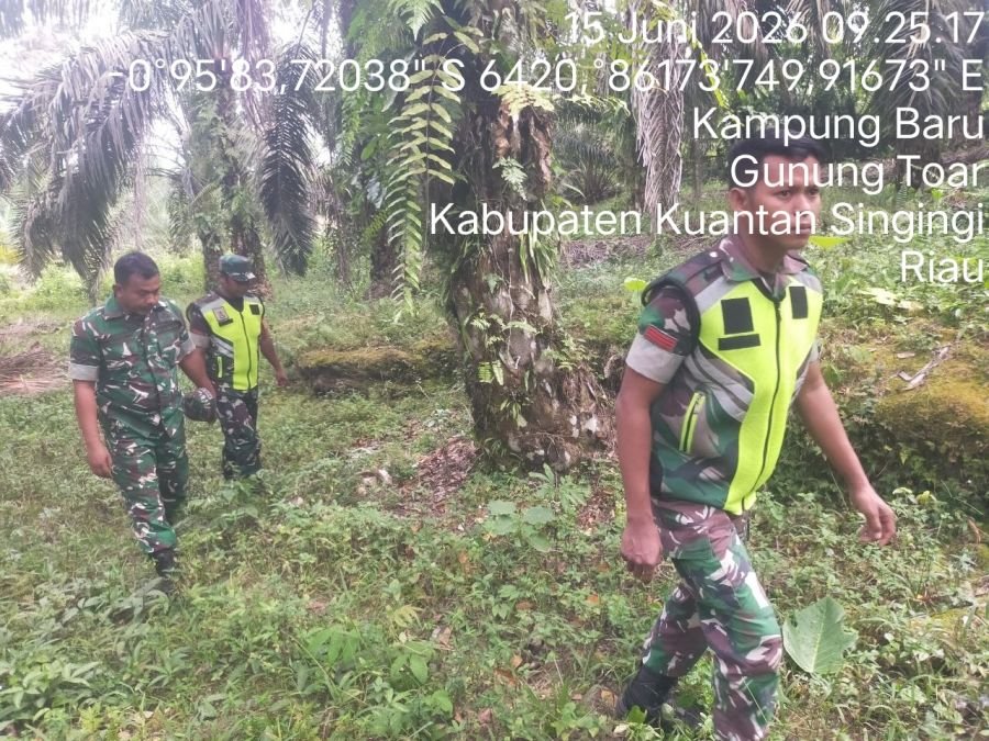 Cegah Karhutla, Babinsa Koramil 08/KM Gelar Patroli Lahan Rawan Kebakaran