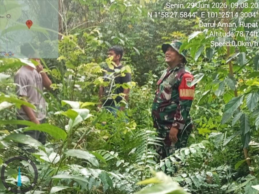 Cegah Karhutla, Babinsa Sisir Wilayah Rawan di Rupat