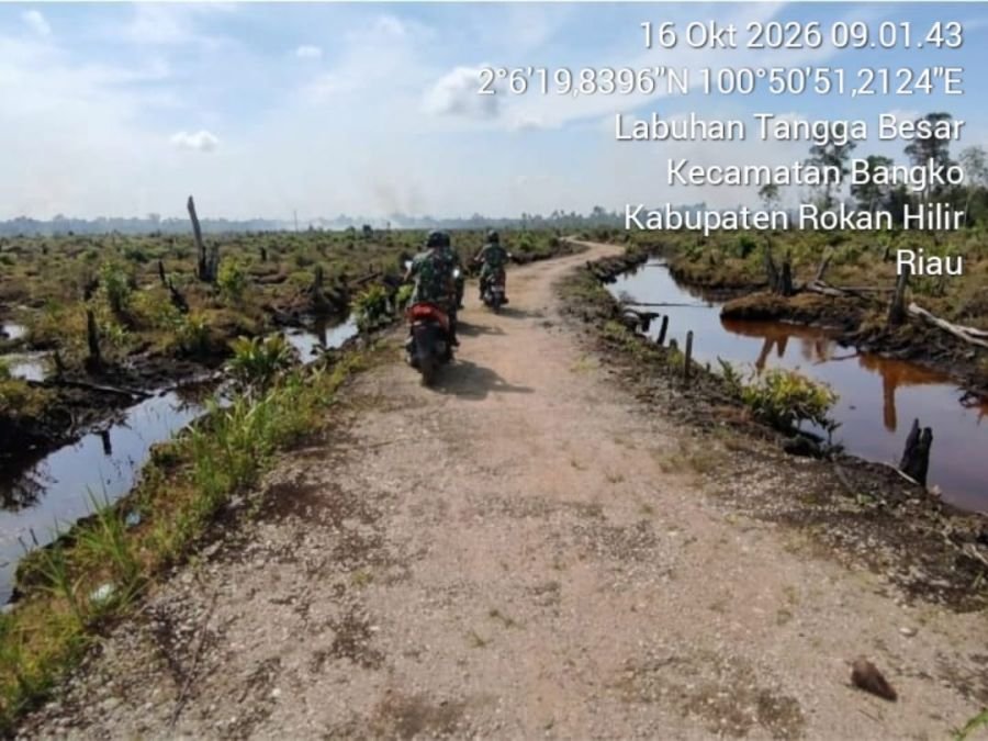 Cegah Karhutla, Koramil 01/Bangko Sisir Area Rawan di Labuhan Tangga Besar