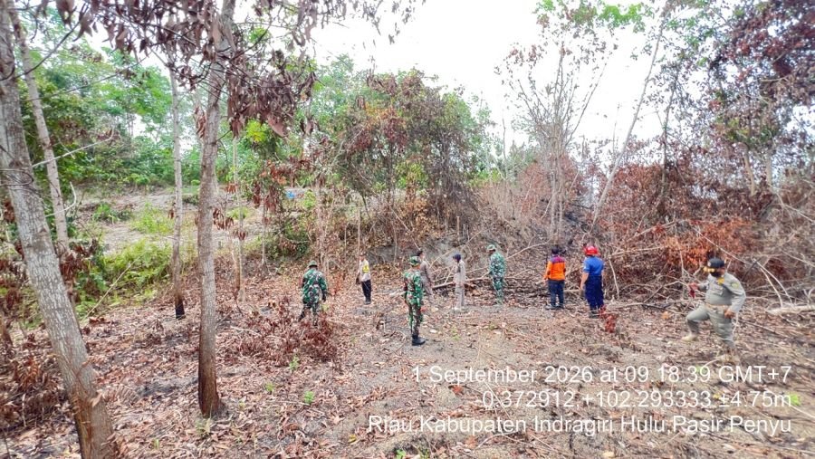 Cegah Karhutla, Koramil 04/PP Gelar Patroli Gabungan di Desa Batu Gajah
