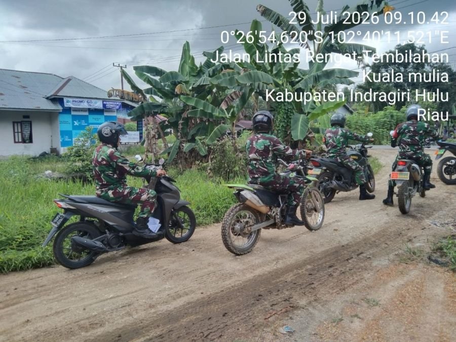 Cegah Karhutla Sejak Dini, Babinsa Koramil 01/Rengat Rutin Patroli