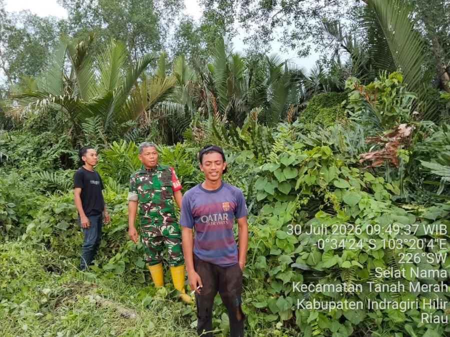 Cegah Karhutla Sejak Dini, Koramil 02/TM Sisiri Desa Selat Nama
