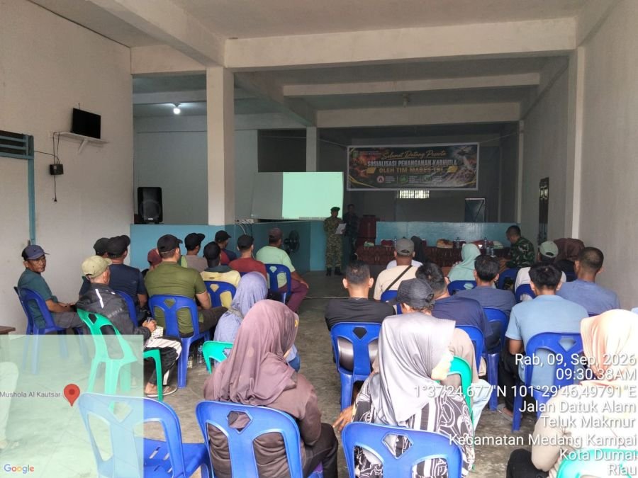 Cegah Karhutla, Tim Mabes TNI Gelar Sosialisasi di PT Pelintung Jaya Bersama Dumai