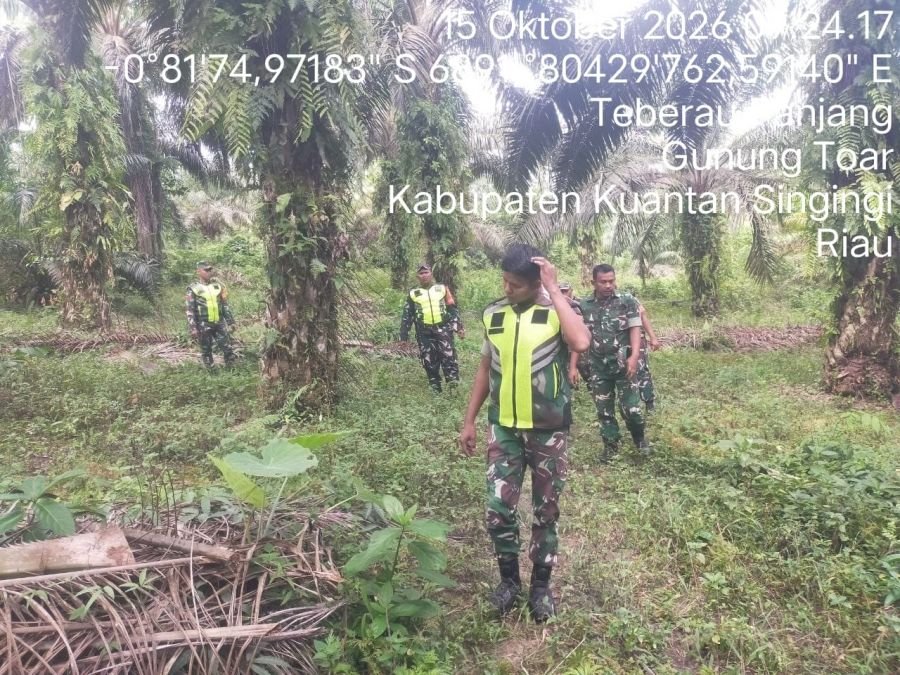 Cegah Karhutla, Babinsa Koramil 08/KM Gelar Patroli Lahan Rawan Kebakaran