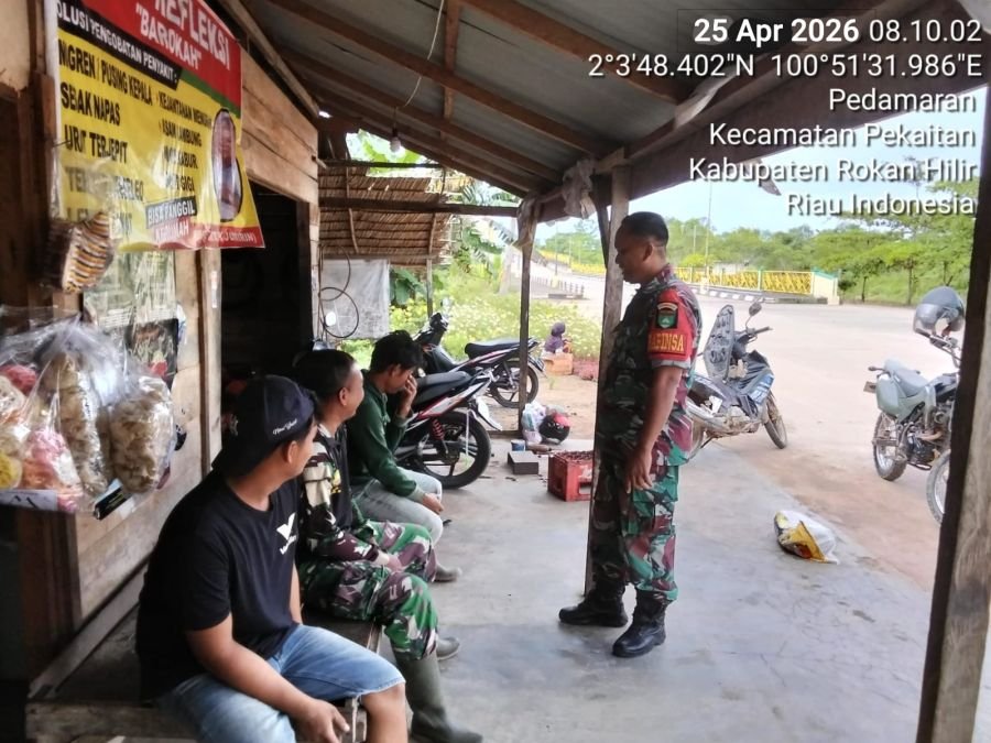 Cegah Kebakaran Hutan dan Lahan, Koramil 01/Bangko Gencarkan Sosialisasi Karlahut di Pedamaran