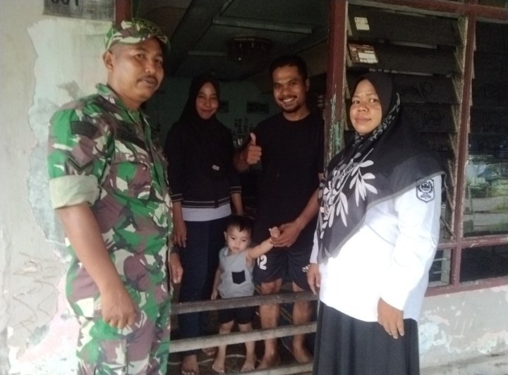 Cegah stunting,babinsa dan bidan desa turun ke lapangan