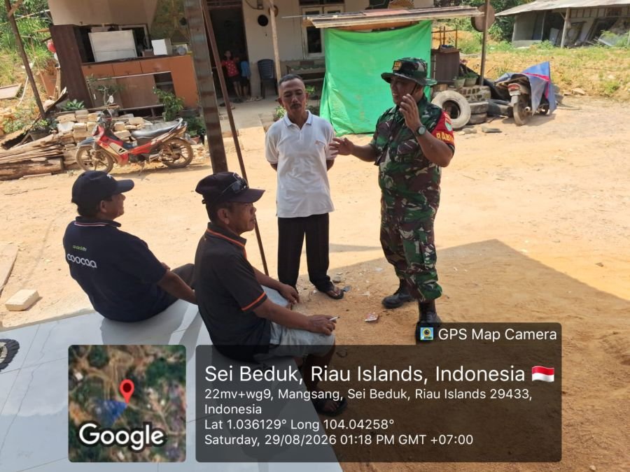 Cuaca Panas dan Angin Kencang, Babinsa Mangsang Tekankan Warga Waspada