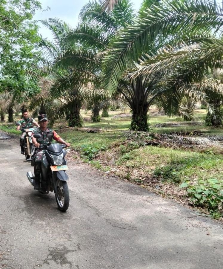 Cuaca Panas Terik, Babinsa Koramil 06/Cerenti Tetap Gencarkan Patroli Karhutla