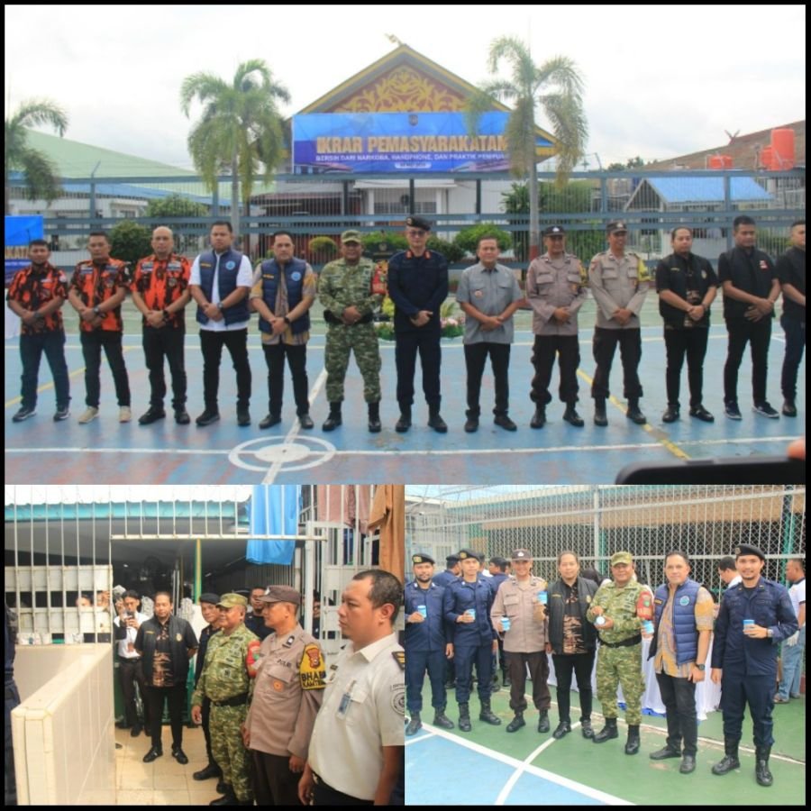 Dan Pos Bukit Raya Koramil 05/Sail Hadiri Apel Ikrar dan Razia Bersih Narkoba di Lapas Kelas IIA Pbr