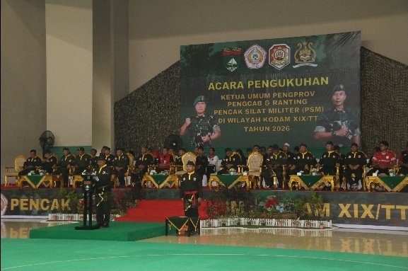 Dandim 0301/Pbr Hadiri Pengukuhan Pencak Silat Militer Kodam XIX/TT 