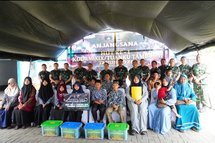 Dandim 0301/Pekanbaru Anjangsana HUT ke-I Kodam  XIX/TT  ke Prajurit Sakit, Veteran, dan Panti Asuha
