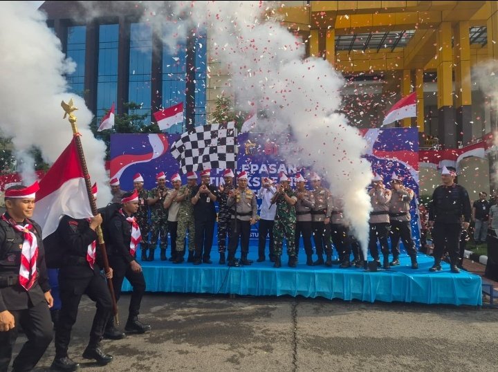 Dandim 0301/Pekanbaru Hadiri Apel Kesiapan Ekspedisi Merah Putih Presisi Polda Riau 2026