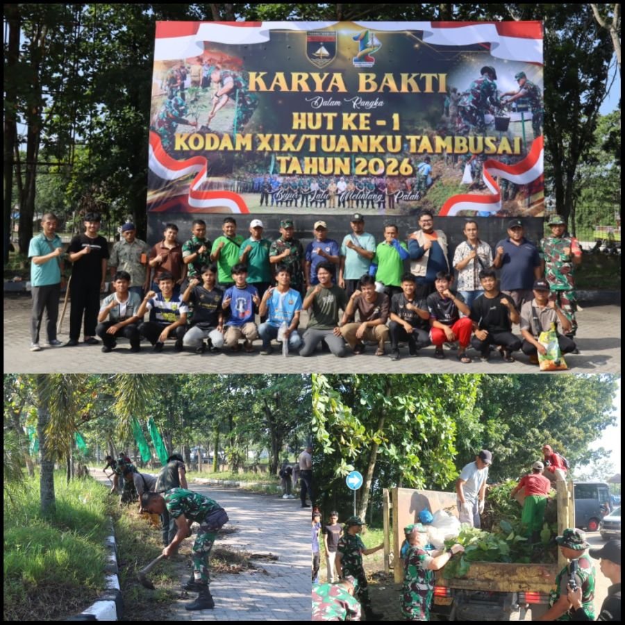 Dandim 0301/Pekanbaru Hadiri Apel Karya Bhakti HUT ke-1 Kodam XIX/TT