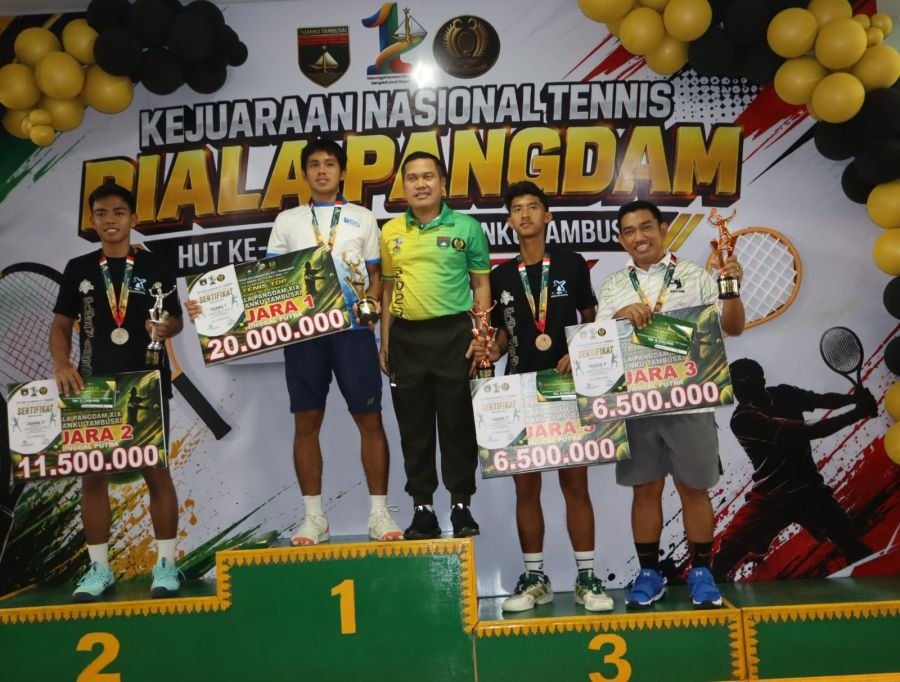 Dandim 0301/Pekanbaru Hadiri Penutupan Kejurnas Tenis Piala Pangdam XIX/Tuanku Tambusai