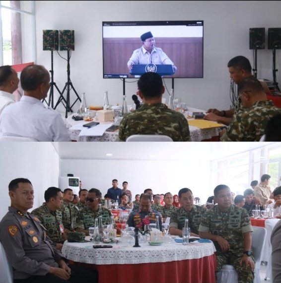 Dandim 0301/Pekanbaru Hadiri Vidcon Nasional Peresmian 1.061 Koperasi Merah Putih